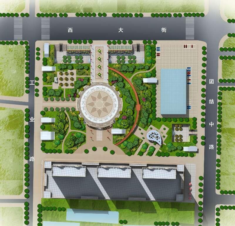 項城廣場,鳥瞰圖設計，鄭州園林景觀設計http://ydyl.weixijia.com/
